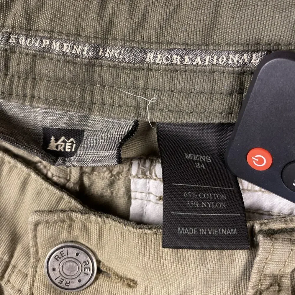 REI Cargo Shorts Brown Cotton Canvas Hiking‎ Outdoor Mens 34X10 Gorpcore - Picture 2 of 8